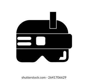 Minimal AR headset vector icon in front view. Augmented reality wearable tech symbol in modern line and flat style. Perfect for UI, apps, infographics, and web.

