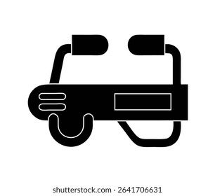 Minimal AR headset vector icon in front view. Augmented reality wearable tech symbol in modern line and flat style. Perfect for UI, apps, infographics, and web.

