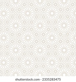 Minimal arabesque symmetrical pattern seamless texture 