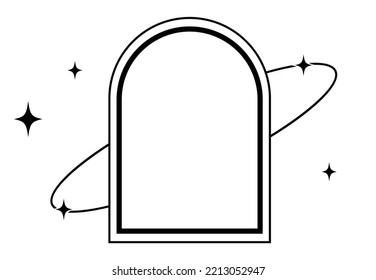 Minimal arc frame. Vector illustration. Line art.