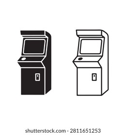 Minimal Arcade Machine Icon Gaming Vector Design