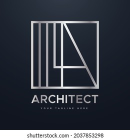 Minimal Architect Logo Vector Template With Modern, Corporate and Line Art Style 