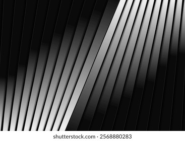 Minimal architectural background with abstract black white stripes. High contrast geometric vector design