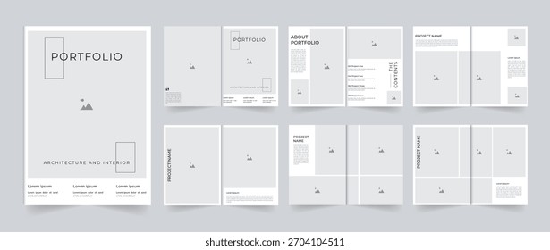 Minimale Architektur und Innenausstattung Portfolio Layout Template - Clean Modern Broschüre Design