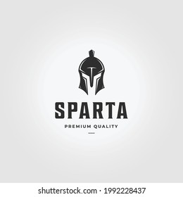 Minimal Armour of Sparta Logo Vector Vintage Illustration Design