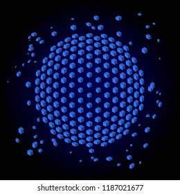 Minimal array big data. Digital data visualization. Geometric graphic background cube and communication.