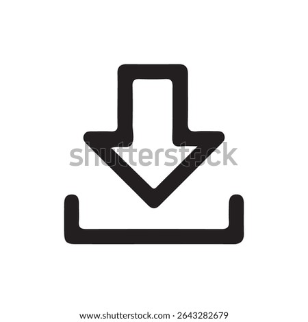 Minimal Arrow Download Icon. Vector illustration eps 10