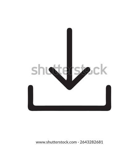 Minimal Arrow Download Icon. Vector illustration eps 10