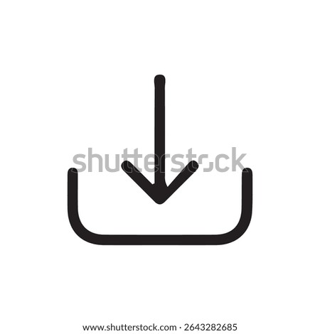 Minimal Arrow Download Icon. Vector illustration eps 10