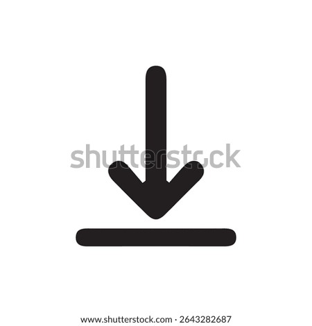 Minimal Arrow Download Icon. Vector illustration eps 10