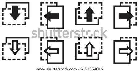 Minimal Arrow Icon Set with Dotted Frames.