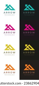 Minimal arrow logo template, Arrow and A letter logo template
