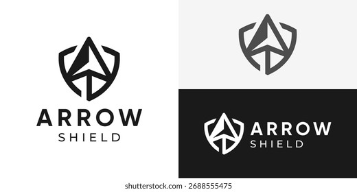 Logo-Vorlage mit minimalem Pfeil-Schild. Logo für den Spearhead-Schild Nordschild Logo Design, Vektorgrafik.