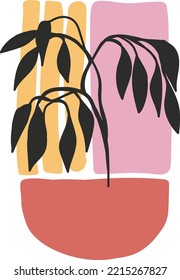 minimal art abstract plants vector design