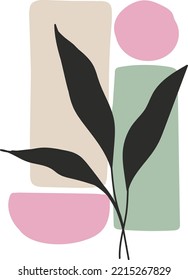 minimal art abstract plants vector design