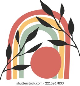 minimal art abstract plants vector design