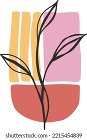 minimal art abstract plants vector design