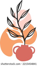 minimal art abstract plants vector design