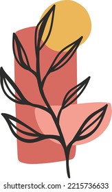 diseño vectorial de plantas abstractas de arte mínimo