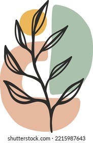 diseño vectorial de plantas abstractas de arte mínimo