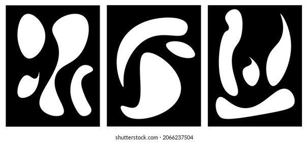 minimal art, abstract poster, vector illustration, black and white shapes