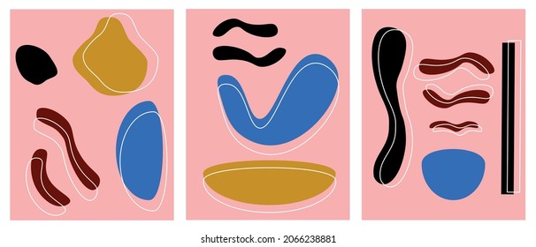 arte mínimo, afiche abstracto, ilustración vectorial, formas coloridas
