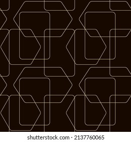 Minimal art deco seamless pattern. Golden abstract print. Geometric shape. Editable stroke. Vector stock illustration