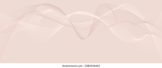 Minimal art. Delicate muted pink background with waves. 