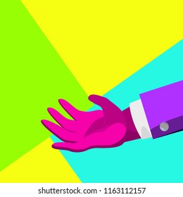 Minimal Art Design Vector. Hand. Contemporary Surreal Art. Illustration
