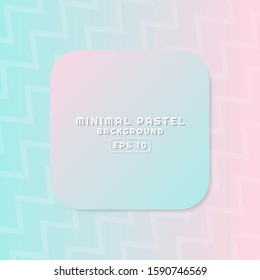 Minimal art zigzag banner modern pastel color bright background with space. vector illustration