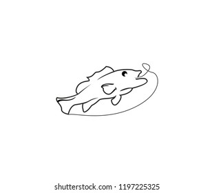 Minimal Artistic Modern Fishing Bass Logo
