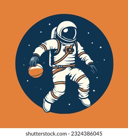 Minimal Astronaut Logo Vector illustration