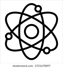 Minimal atom education science vector icon isolated