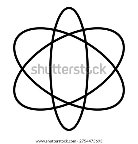 Minimal Atomic Orbit Symbol With Intersecting Ellipse Paths