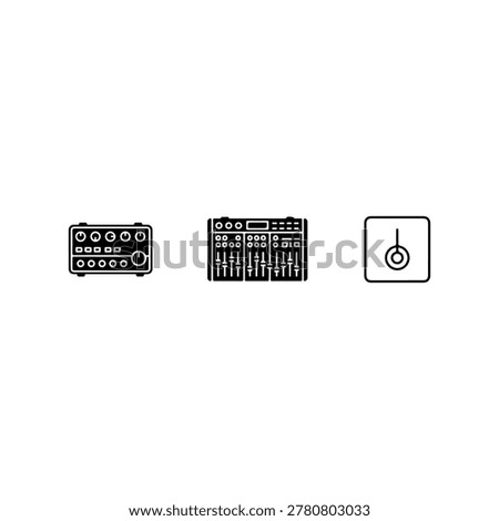 Minimal Audio Interface Mixer Headphone Jack Icons