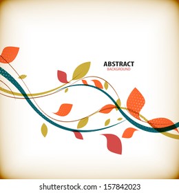 Minimal Autumn Floral Abstract Background