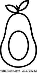 Minimales Avocado-Symboldesign, das gesunde Ernährung und natürlichen Lebensstil symbolisiert