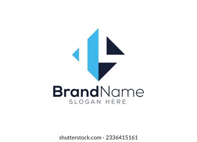 Minimal Awesome Creative Letter L arrow logo design vector template