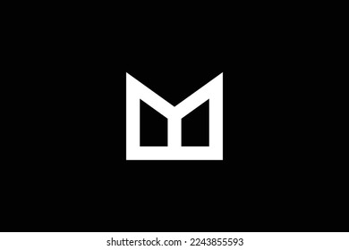 Minimal Awesome Creative Trendy Professional Letter M Logo Design Template On Black Background