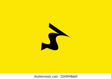 Minimal Awesome Creative Trendy Professional S Bird Icon Logo Design Template On Yellow Background