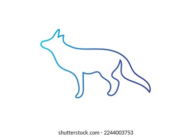 Mínimo Impresionante Creativo De Moda Profesional De Diseño De Logotipo De Linea De Perro Con Fondo Blanco