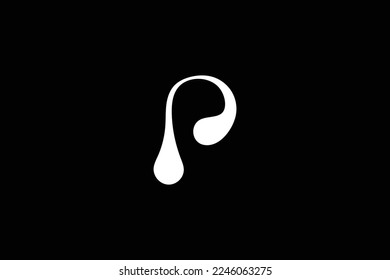 Minimal Awesome Creative Trendy Professional Letter P Technology Logo Design Template On Black Background