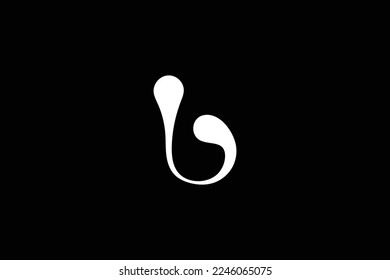 Minimal Awesome Creative Trendy Professional Letter B Technology Logo Design Template On Black Background