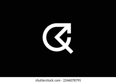 Mínimo Impresionante Creativo Trendy Carta Profesional Letra Q Arrow Plantilla De Diseño De Logotipo En Fondo Negro