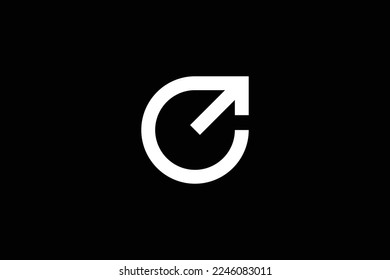 Minimal Awesome Creative Trendy Professional Letter C Arrow Logo Design Template On Black Background