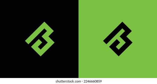 Minimal Awesome Creative Trendy Professional Letter B H Logo Design Template On Black And Green Background