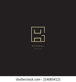 Minimal awesome trendy GH letter professional logo design template on black background.