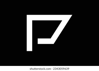 Minimal Awesome Trendy Letter P Logo Icon Design Template On Black Background
