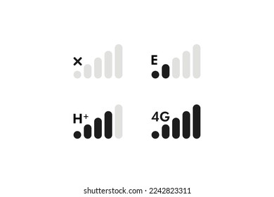 Minimal Awesome Trendy Mobile Network Icon Set Design Template On White Background