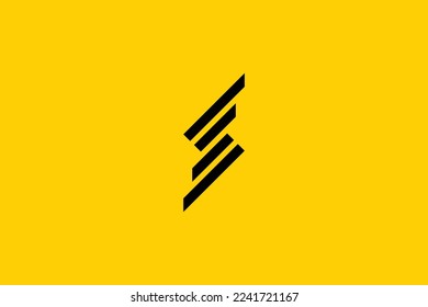 Minimal Awesome Trendy Professional Creative Letter S Icon Logo Design Template On Yellow Background
